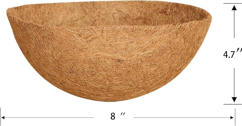 LAVZAN 8inch Replaceable Coco Liner for Hanging Basket Coco Liner for Flower Baskets 100% Natural Coir Liners for Basket (8 in / 2Pcs) - Image 1
